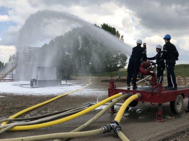 Training to put out fire